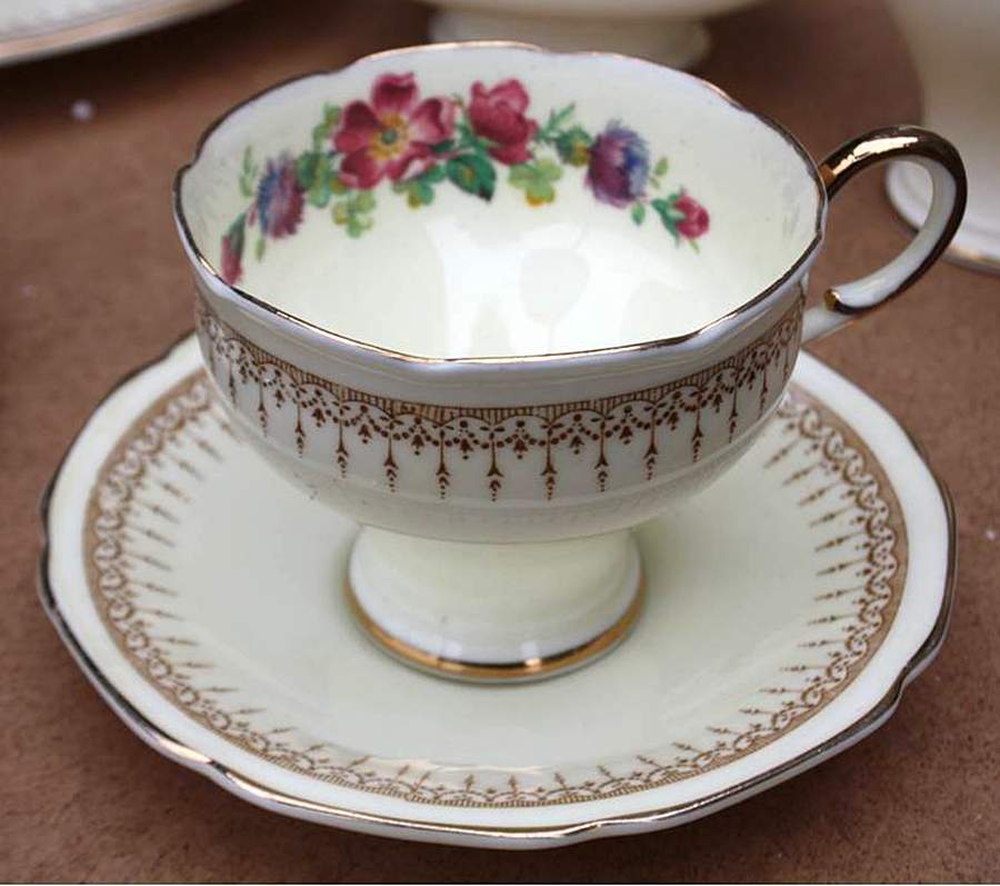 Athene Floral Footed Cup & Saucer Set by Paragon-1