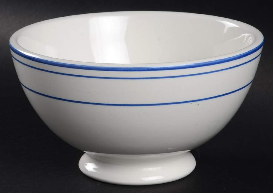 Bistro Blue (2 Thin Bands) Coupe Cereal Bowl by Pottery Barn China-1