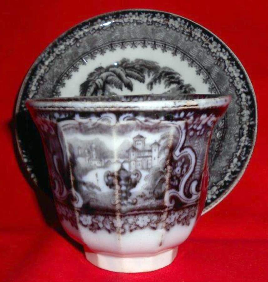 Washington Vase Mulberry Footed Cup & Saucer Set by Podmore & Walker-1