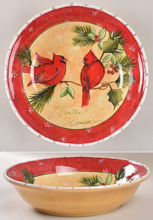 Holly Birds 13" Round Serving Bowl by Pier 1-1