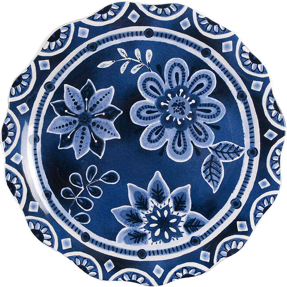 Indigo Floral Dinner Plate by Pier 1-1