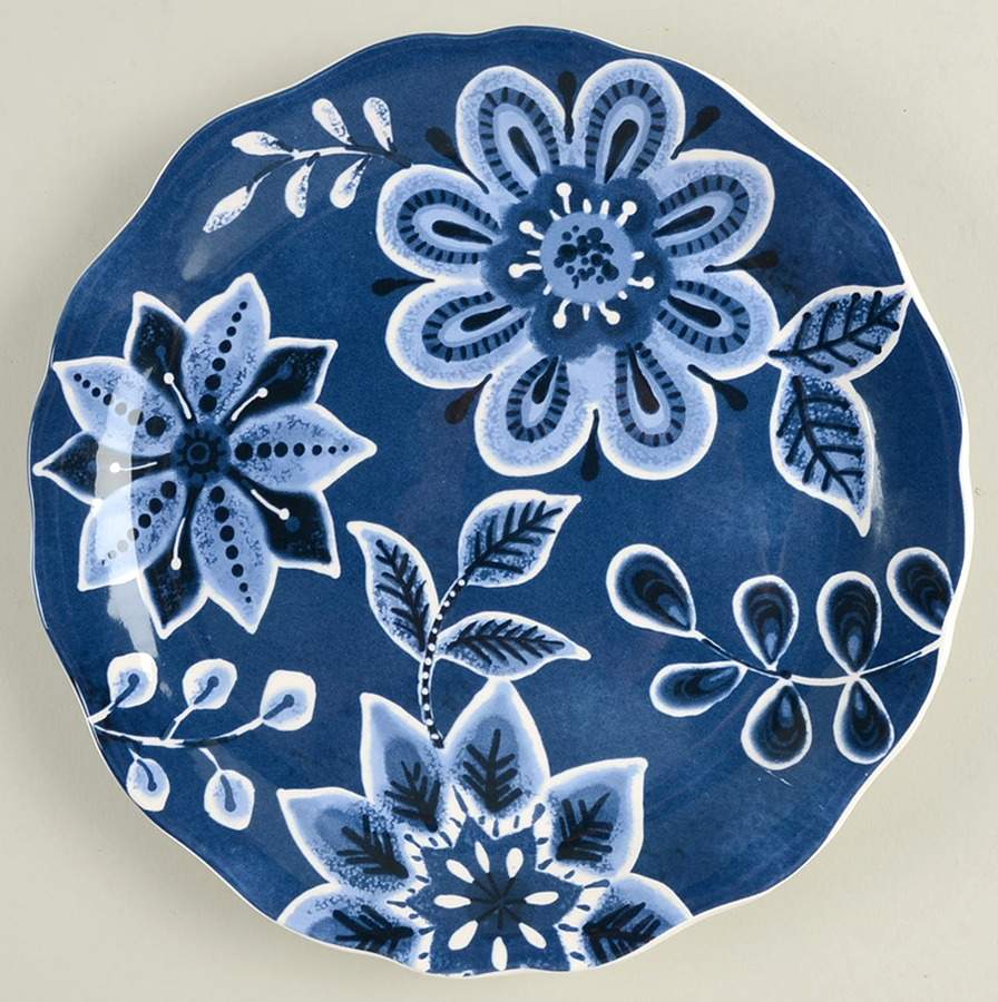Indigo Floral Salad Plate by Pier 1-1