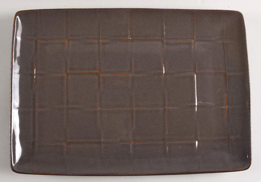 Cubic Brown Rectangular Serving Platter by Pier 1-1
