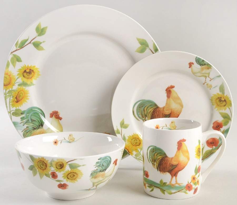 Rooster Meadow 4 Piece Place Setting by Pfaltzgraff-1
