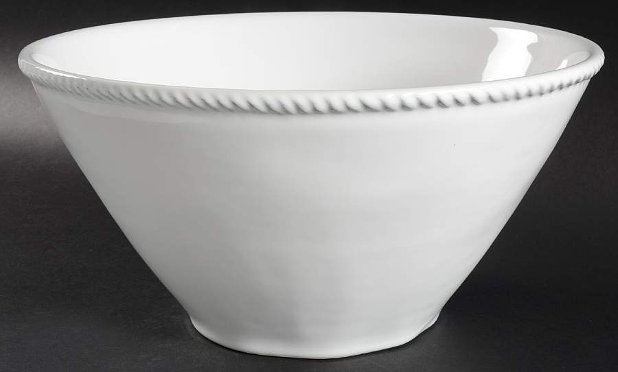 Nautic White 11" Large Salad Serving Bowl by Primagera-1