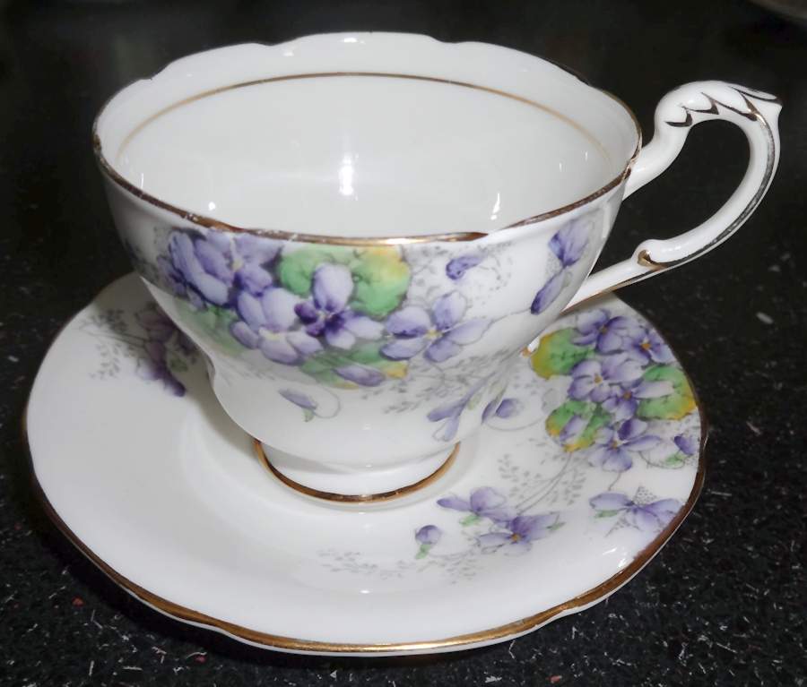 Violetta Footed Cup & Saucer Set by Paragon-1