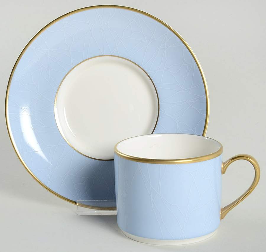 PIC188 (Gold Trim) Flat Cup & Saucer Set by Pickard-1