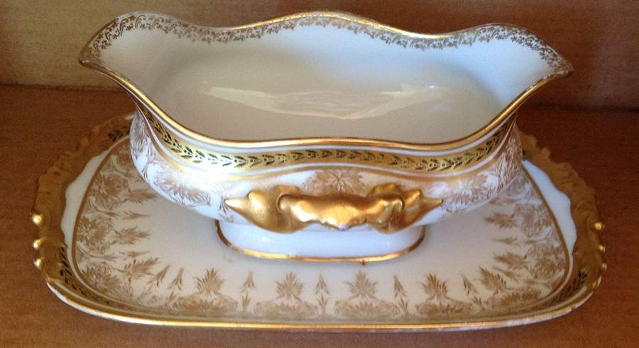 POY822 Gravy Boat with Attached Underplate by Jean Pouyat-1