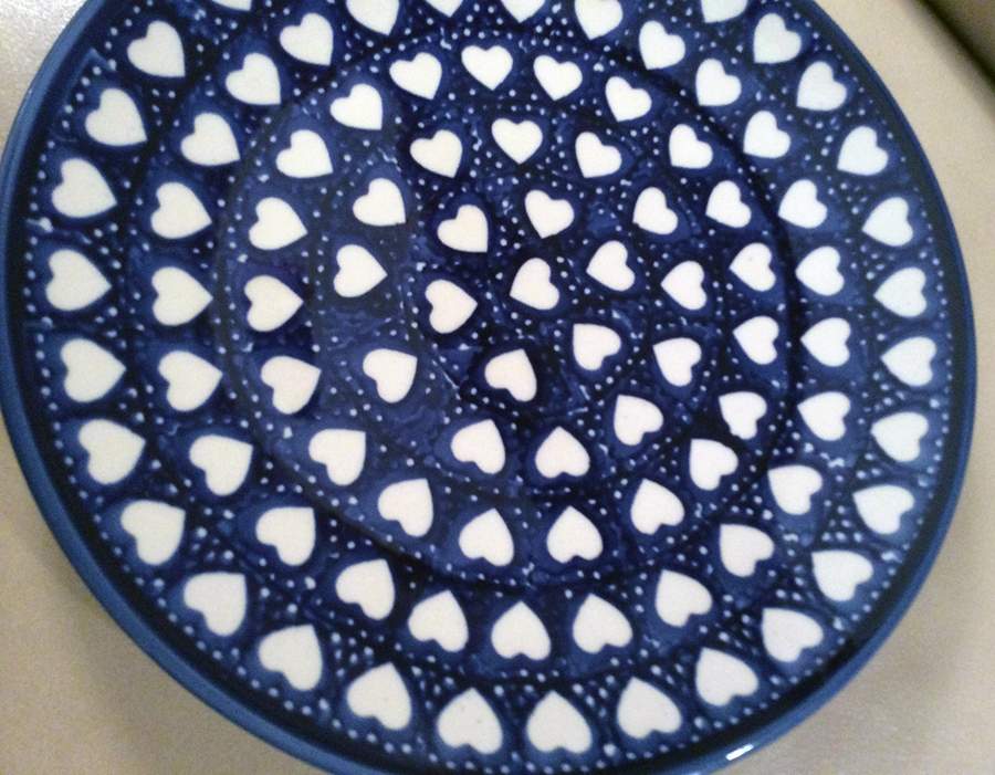 Love Hearts Dinner Plate by Polie Pottery-1