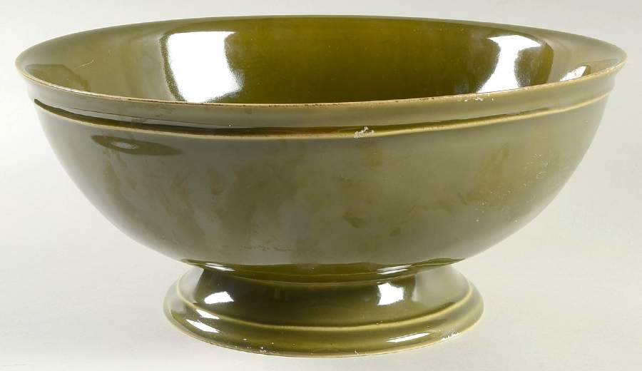 Cambria Olive Green Footed Bowl by Pottery Barn China-1
