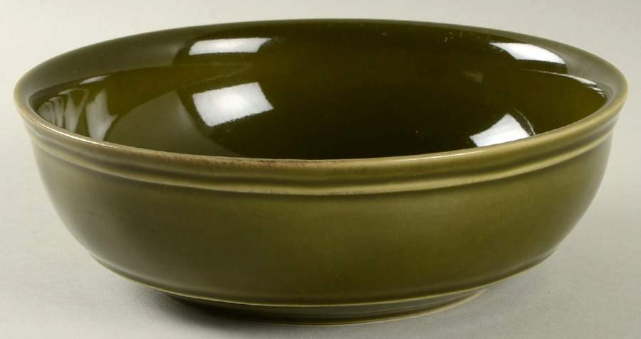 Cambria Olive Green Coupe Soup Bowl by Pottery Barn China-1