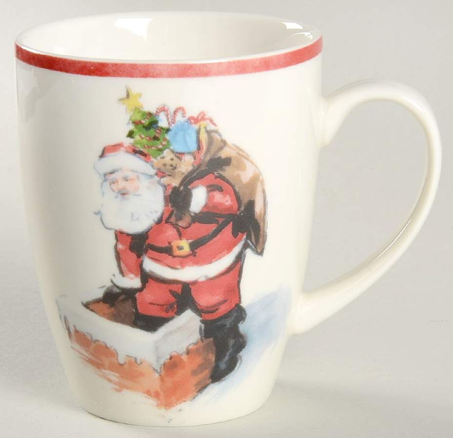 Painted Santa Mug by Pottery Barn China-1