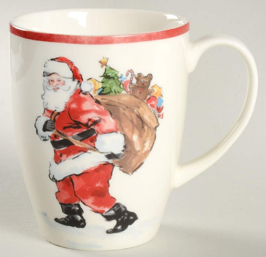 Painted Santa Mug by Pottery Barn China-1
