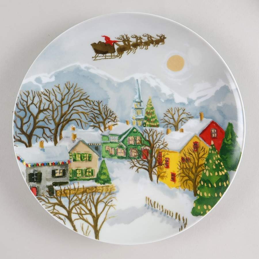 Winter Village Salad/Dessert Plate by Pottery Barn China-1