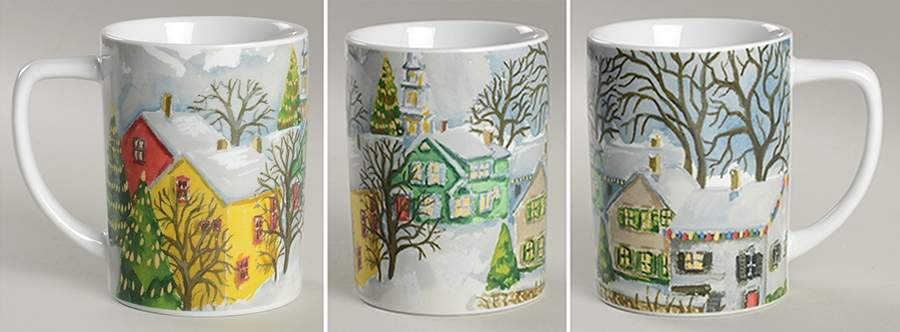 Winter Village Mug by Pottery Barn China-1