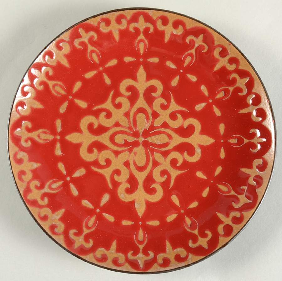 Vintage Scroll Red Salad Plate by Pfaltzgraff-1