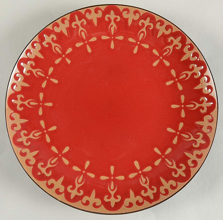 Vintage Scroll Red Dinner Plate by Pfaltzgraff-1
