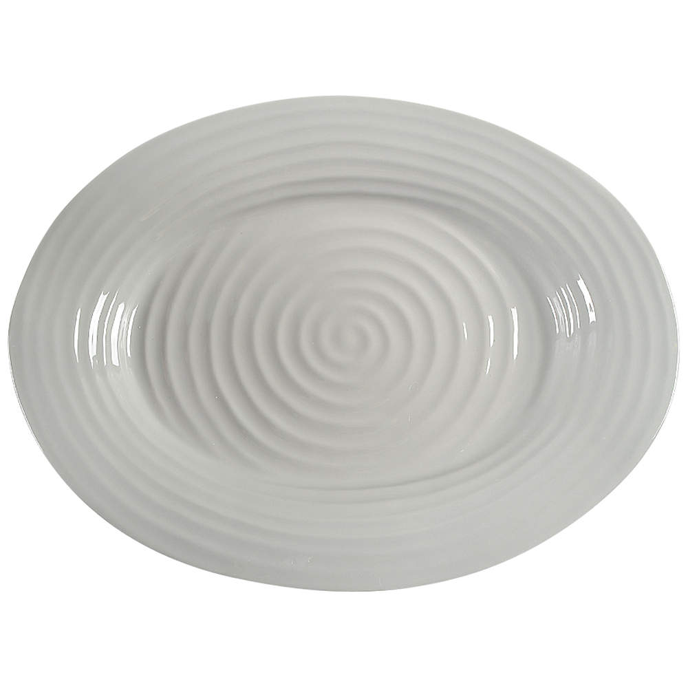 Sophie Conran Grey 17" Oval Serving Platter by Portmeirion-1