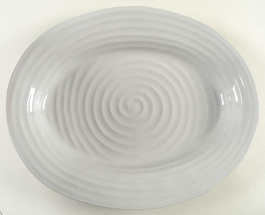 Sophie Conran Grey 14" Oval Serving Platter by Portmeirion-1
