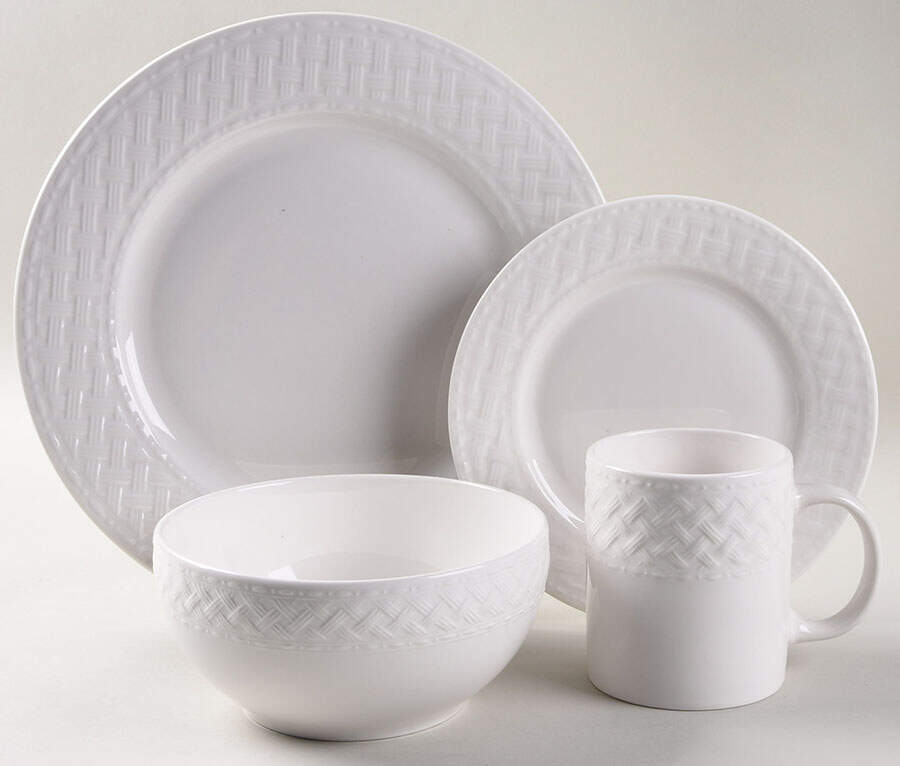 Basketweave 4 Piece Place Setting by Pfaltzgraff-1