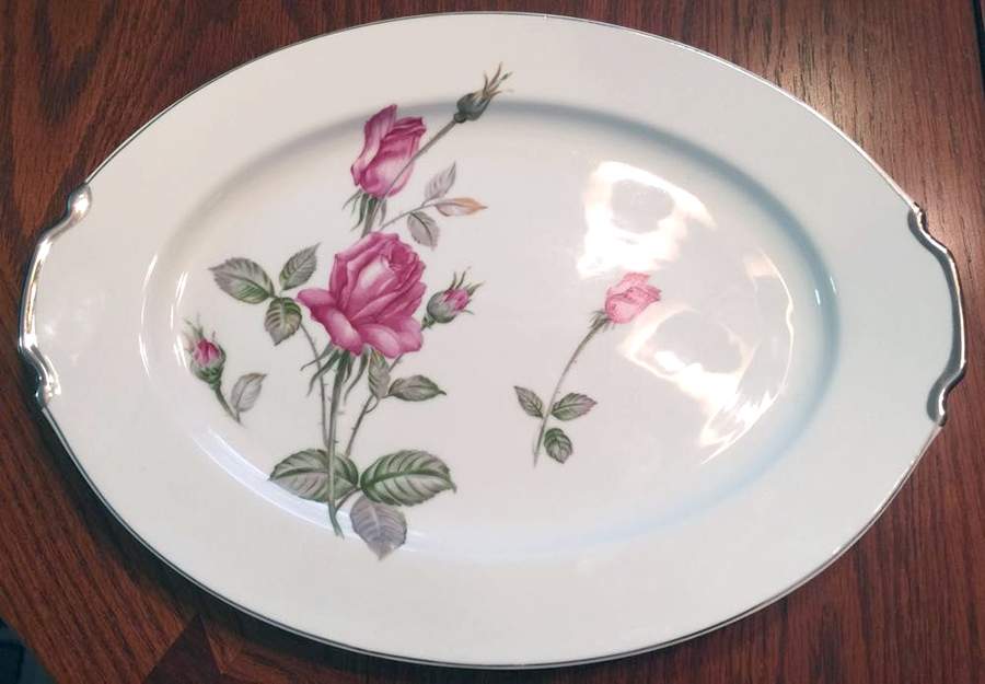 PLR21 13" Oval Serving Platter by Pearl China (Japan)-1