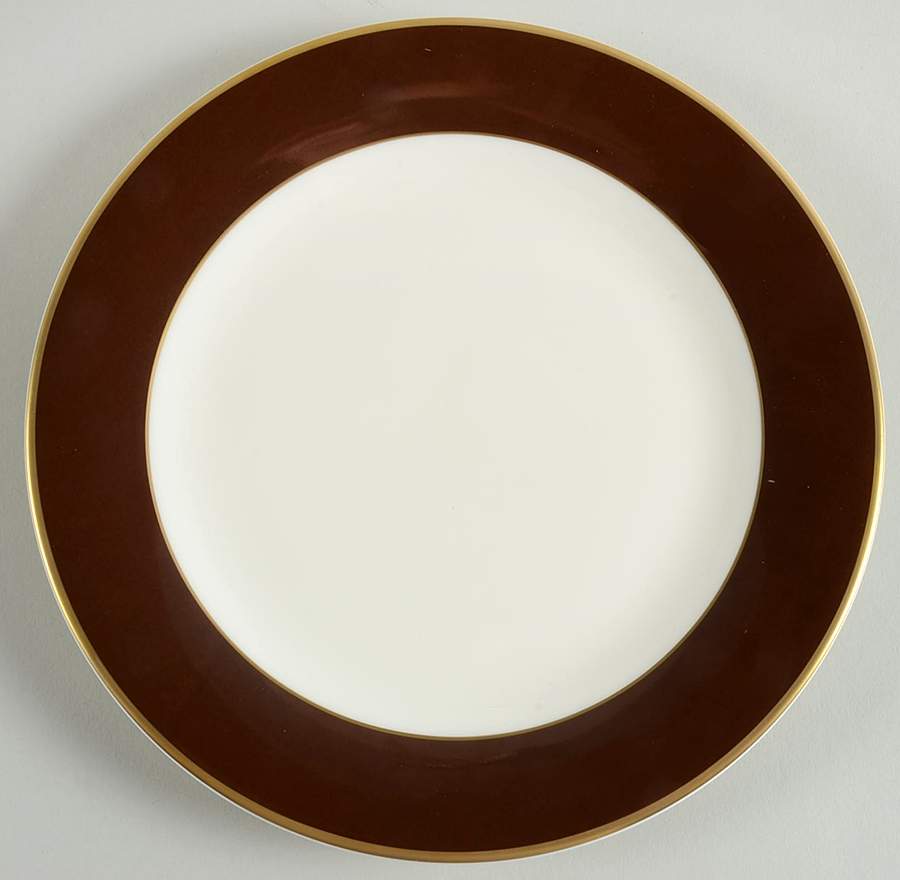ColorBurst Chocolate (Gold Trim, Ivory) Accent Salad Plate by Pickard-1