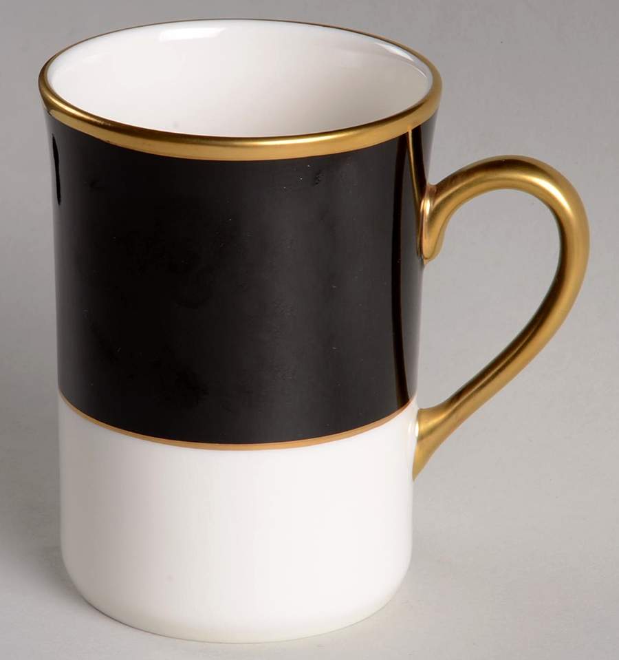 ColorBurst Black (Gold Trim, Ivory) Mug by Pickard-1