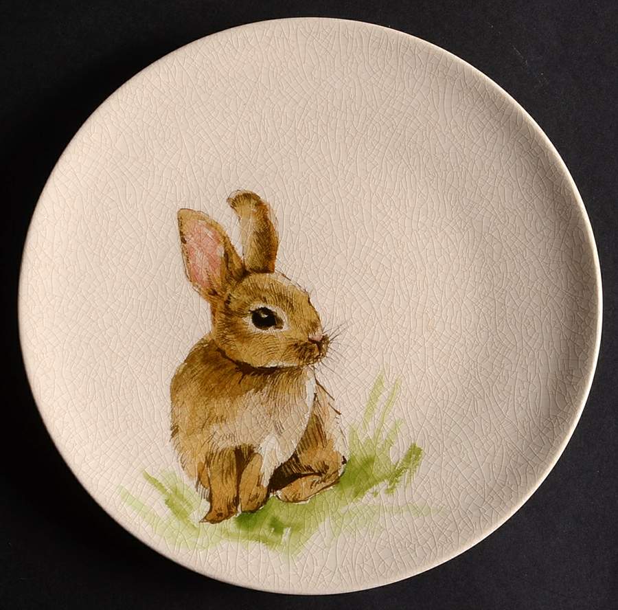 Pasture Bunny Salad/Dessert Plate by Pottery Barn China-1