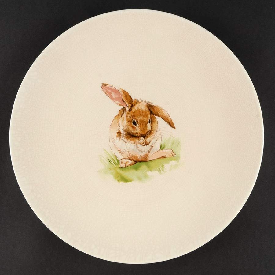 Pasture Bunny Dinner Plate by Pottery Barn China-1