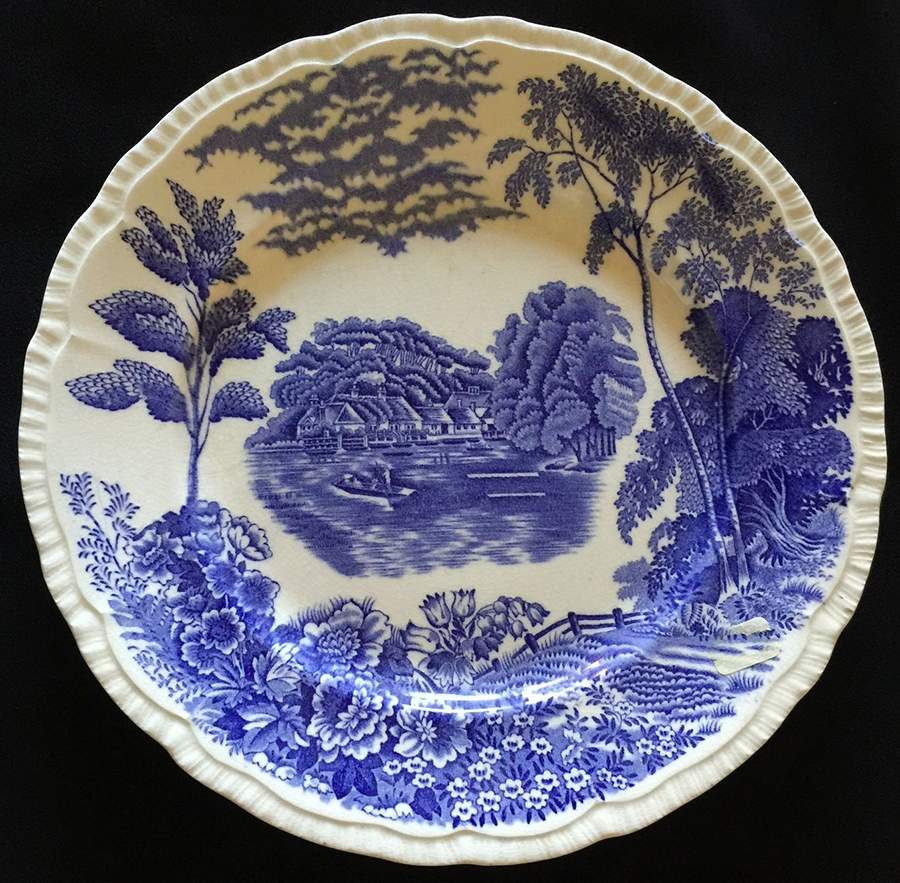 Thames Blue (Ribbed Edge) Salad Plate by Pountney-1
