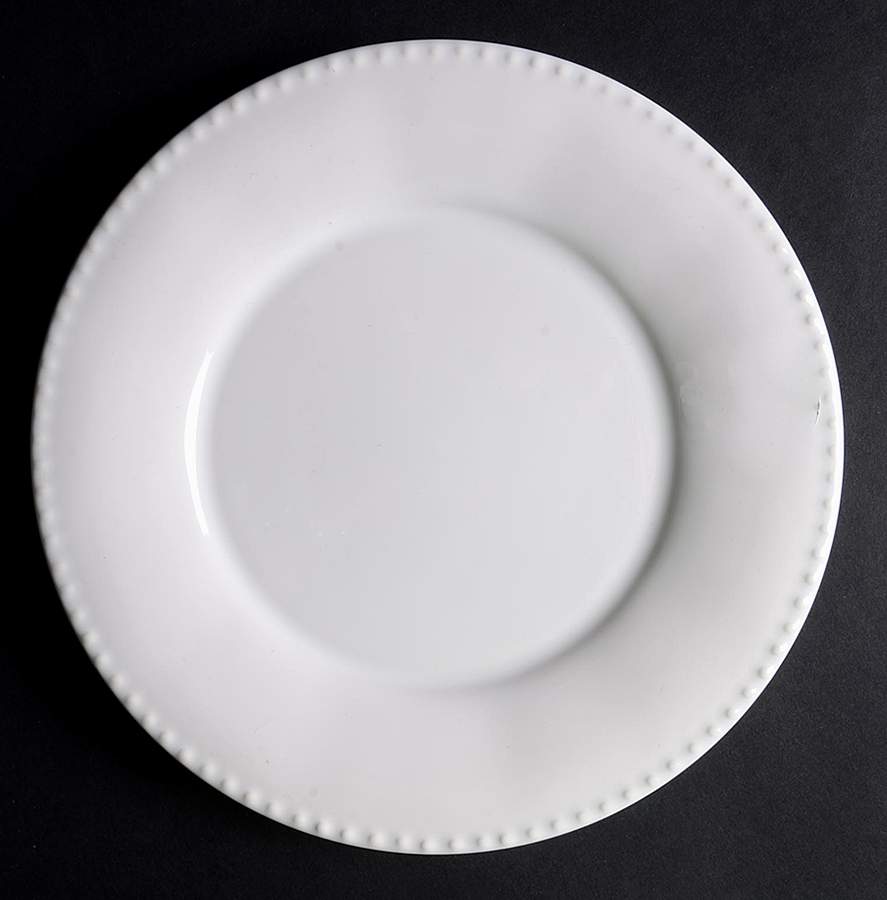 Beaded White Salad Plate by Primagera-1