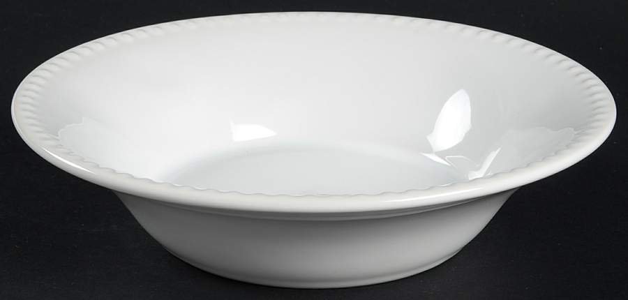 Beaded White Soup/Cereal Bowl by Primagera-1