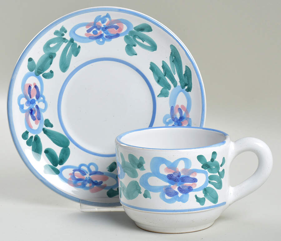 PBA74 Flat Cup & Saucer Set by Pottery Barn China-1