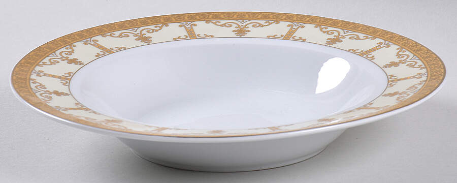 PLX2 Beige (Bijou) Rim Soup Bowl by Palate & Plate-1