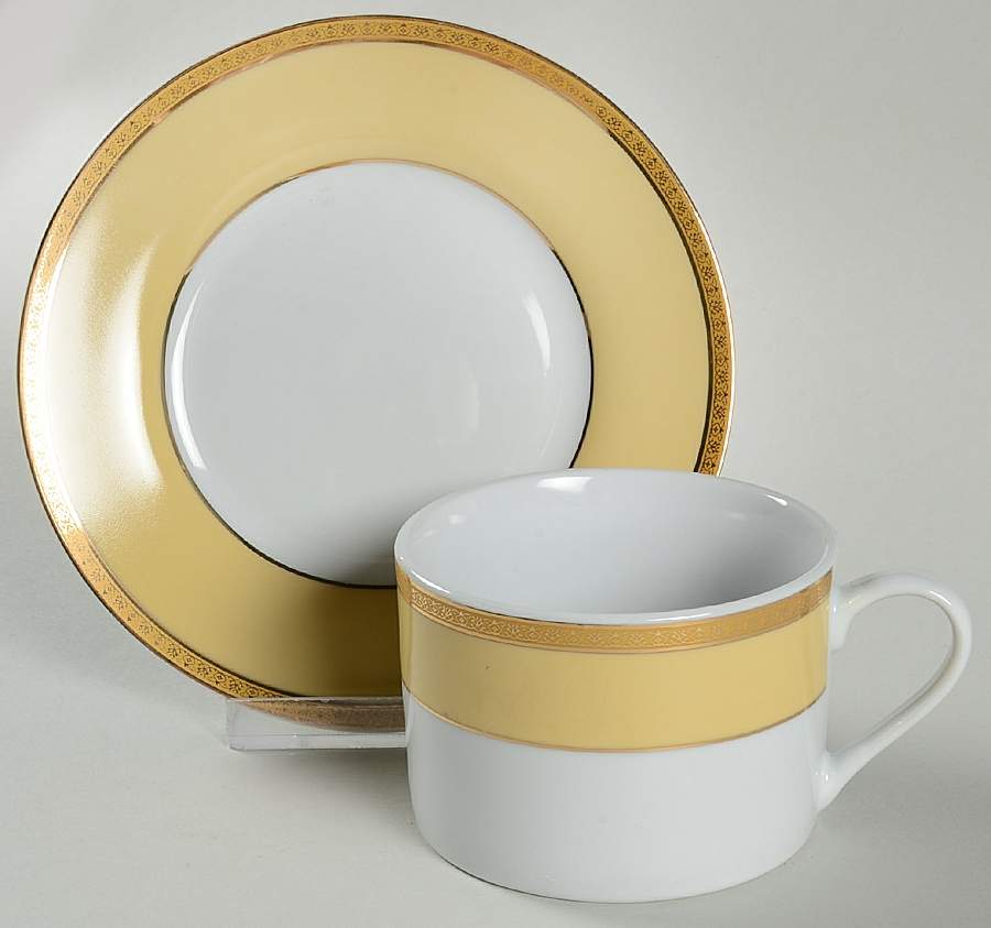 PLX3 Yellow Flat Cup & Saucer Set by Palate & Plate-1