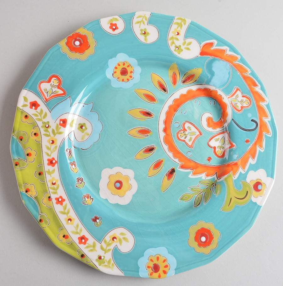Bianca Paisley Dinner Plate by Pier 1-1