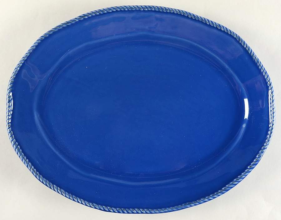 Nautic Dark Blue 16" Oval Serving Platter by Primagera-1