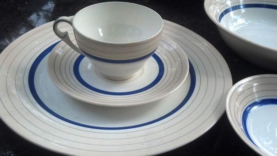 Suzanna Blue Flat Cup & Saucer Set by Pope Gosser-1