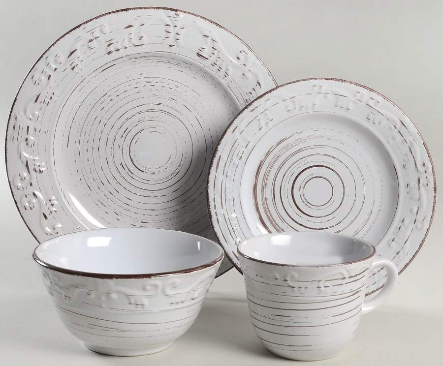 Trellis White 4 Piece Place Setting by Pfaltzgraff-1