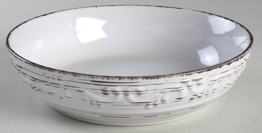 Trellis White 9" Individual Pasta Bowl by Pfaltzgraff-1