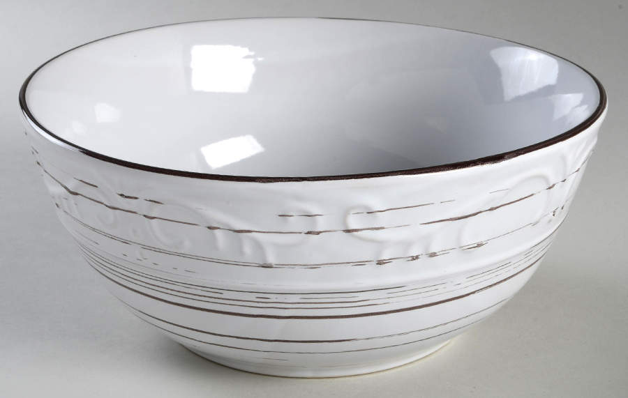 Trellis White Large Round Serving Bowl by Pfaltzgraff-1