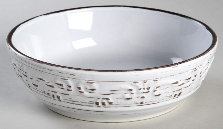 Trellis White 7" Individual Pasta Bowl by Pfaltzgraff-1