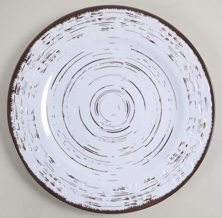 Trellis White Melamine Dinner Plate by Pfaltzgraff-1