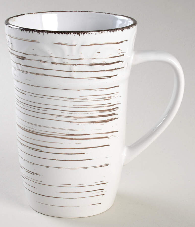 Trellis White Latte Mug by Pfaltzgraff-1