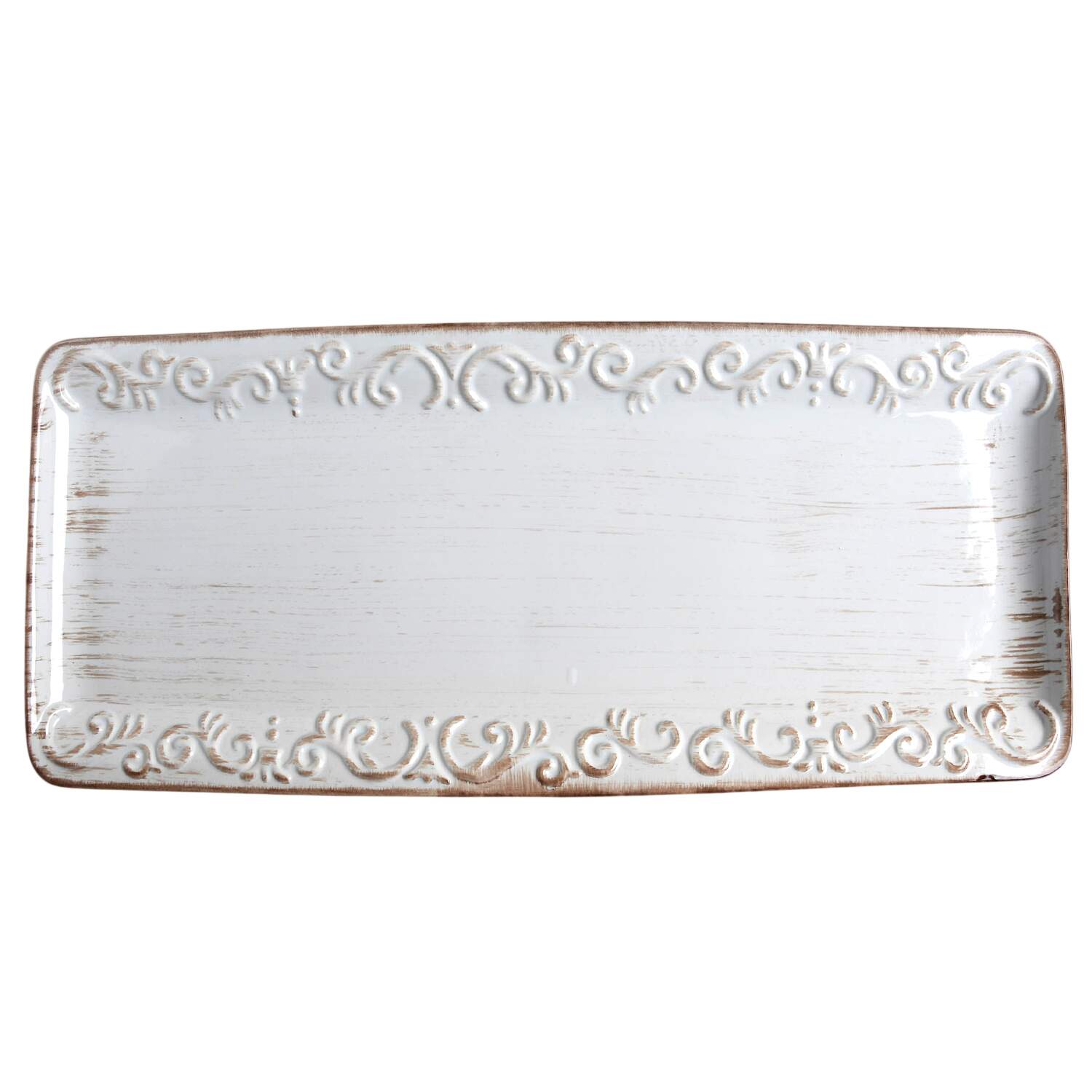 Trellis White 16" Rectangular Serving Platter by Pfaltzgraff-1