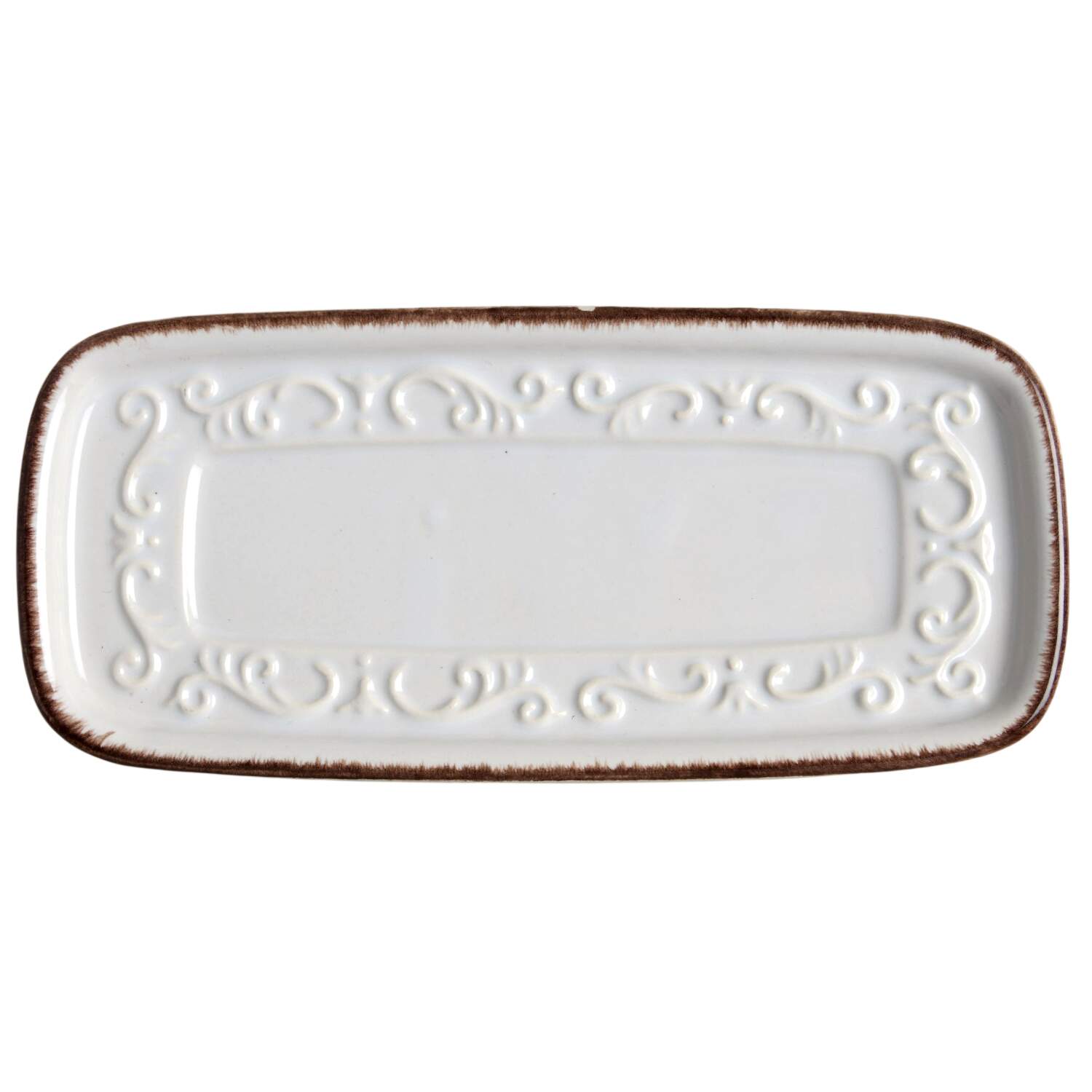 Trellis White 1/4 Lb Butter No Lid by Pfaltzgraff-1