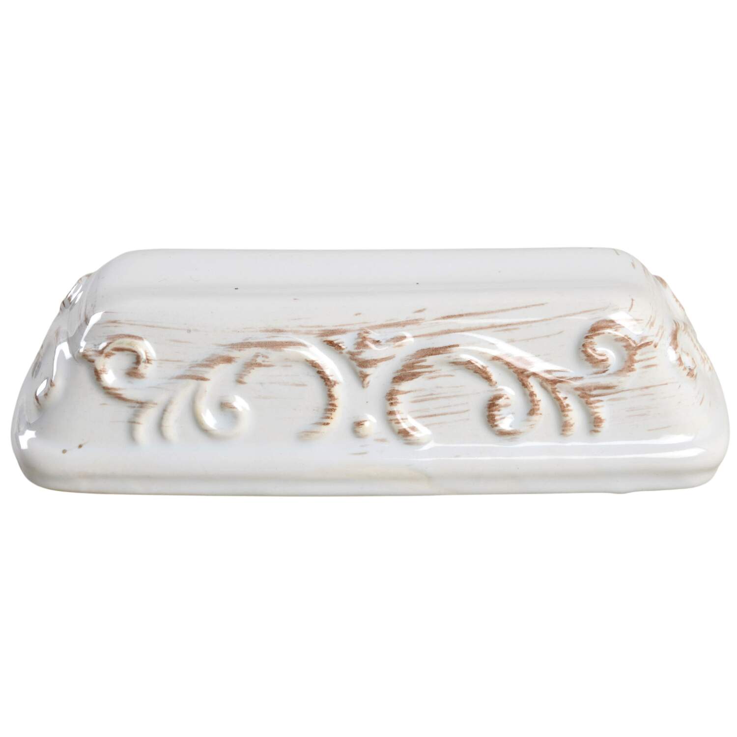 Trellis White Lid for 1/4 Lb Butter by Pfaltzgraff-1