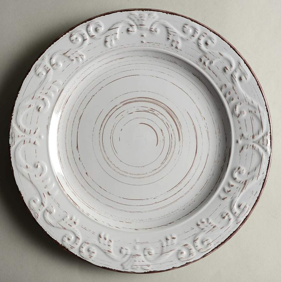 Trellis White Dinner Plate by Pfaltzgraff-1