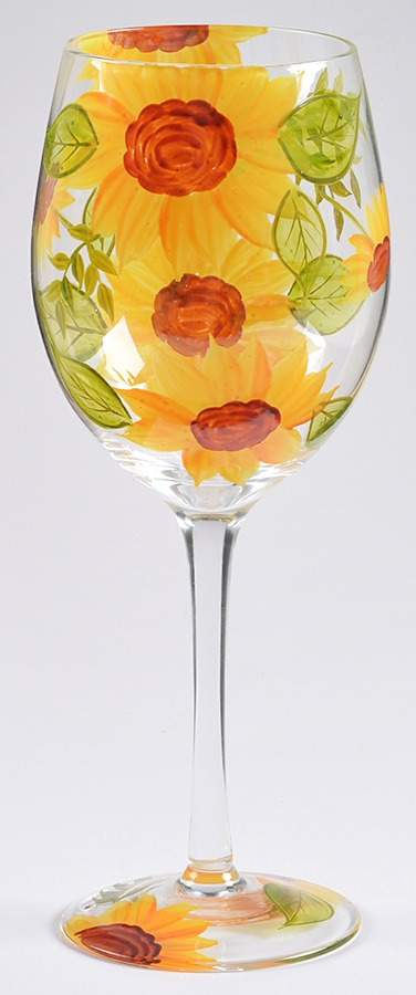 Sunflower Blooms Glassware Wine by Pier 1-1
