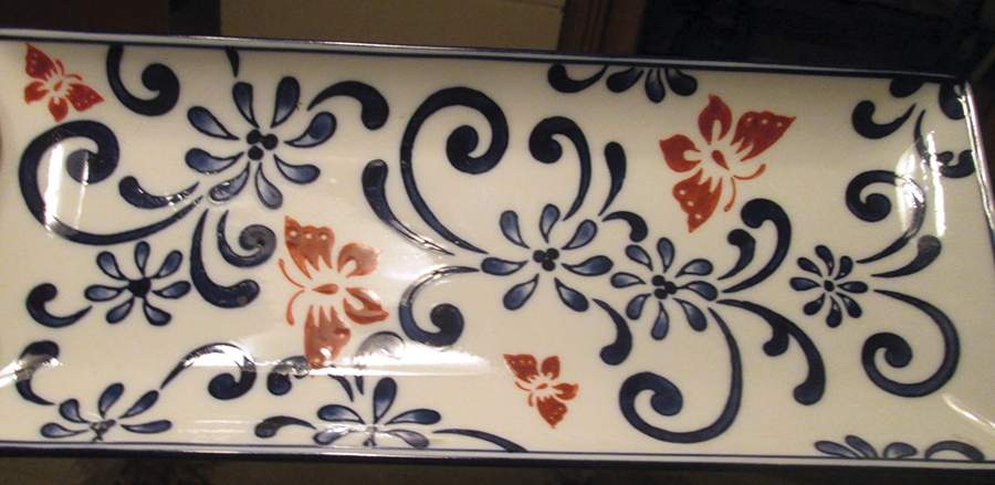 Butterfly Blossom 12" Rectangular Tray by Pier 1-1